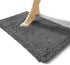 Luxury Chenille Bathroom Rug,20x32 inches,Extra Soft and Cozy, Non-Slip,Super Absorbent Water, Machine Wash Dry, Shaggy Chenille Bath Mats for Bathroom Bedroom,Charcoal