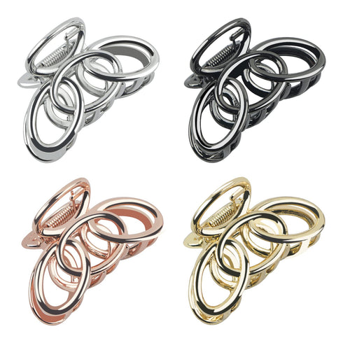 Small Hair Clips Metal Hair Claw Clips for Women Girls, 2 Inch Medium Claw Clips for Thin/Medium Thick Hair, Non Slip Hair Jaw Clips Strong Hair Clamps for Fine Hair (Black, Silver, Gold, Rose Gold)