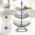 Metal Fruit Bowl, Garini 3 Tier Fruit Basket, Large Fruit Bowl for Kitchen Counter, Kitchen & Dining Table, Lotus Shape, Black