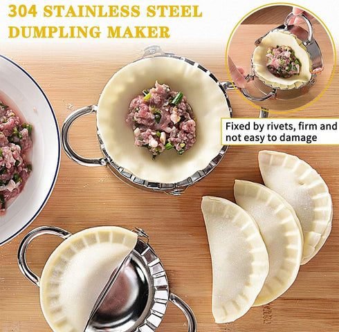 Dumpling Maker,Dumpling Mold Set and Cutter,Dumpling Press molds Dumpling Skin Maker Stuffing Spoon Flour Ring Cutter,Chinese Dumpling Pie Ravioli Empanadas Press Mold Kitchen Accessories