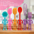 Human Shaped Kitchen Utensils Set 6 Piece Non Stick Heat Resistant Baking Tools Kitchen Gadgets Silicone Cute Utensils with Comfortable Grip Handle, Dishwasher Easy Clean and Stand up Kitchenware