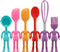 Human Shaped Kitchen Utensils Set 6 Piece Non Stick Heat Resistant Baking Tools Kitchen Gadgets Silicone Cute Utensils with Comfortable Grip Handle, Dishwasher Easy Clean and Stand up Kitchenware