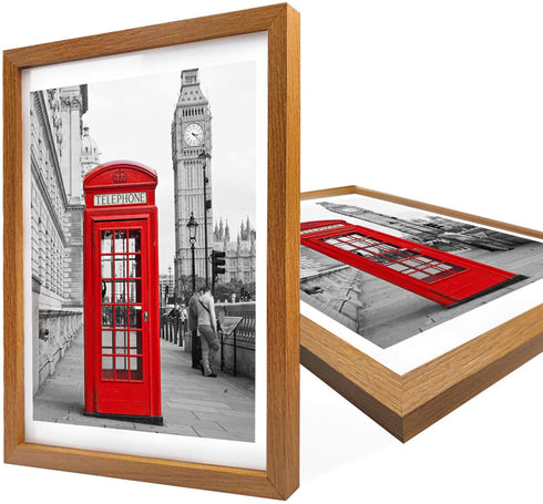Relwaso 12x16 Frames Made to Display 11x14 Pictures with Mat or 12 x 16 Photo Without Mat, Picture Frames Made of Solid Wood for Vertical or Horizontal Wall Mounting