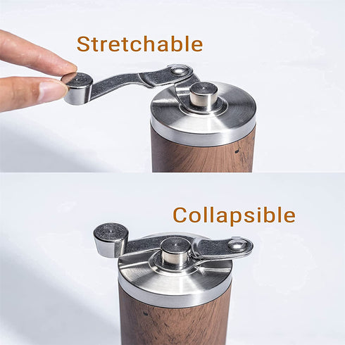 Manual Coffee Grinder-YIUYIUPI Stainless Steel Grinder is Easy to Carry and Coffee Powder of the Thickness can be Adjusted, Suitable for Office, Home Kitchen and Camping (Reddish brown)