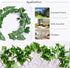 CQURE 24 Pack 168Ft Artificial Ivy Garland,Ivy Garland Fake Vines Leaf Garland Green Leaves Fake Plants Hanging Vine Plant Greenery Garland for Bedroom Wedding Party Garden Wall Decoration