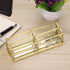 Hipiwe 4 Slots Glass Business Card Holder Stand - Vintage Gold Metal Name Card Display Stand Office Desktop Countertop Business Card Organizer