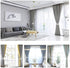 4 Pack Magnetic Curtain Tiebacks Convenient Drape Tie Backs Weave Holder for Window Draperies Hold Curtains Drape Ties Backs 16 inch Holdback (Silver Gray)