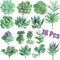 FEPITO 16 Pcs Random Size Artificial Succulent Plants Unpotted Succulents Picks Faux Succulent Plant in Green Stems for Home Indoor Garden Decoration