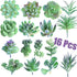 FEPITO 16 Pcs Random Size Artificial Succulent Plants Unpotted Succulents Picks Faux Succulent Plant in Green Stems for Home Indoor Garden Decoration