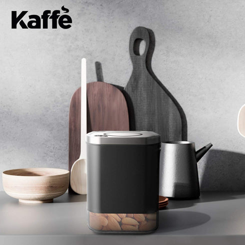 Kaffe Glass Storage Container. Coffee Canister - BPA Free Stainless Steel with Airtight Lid (8oz)