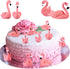 25 Pieces Flamingo Cake Decorations Mini Flamingo Miniature Figurines DIY Handmade Decor Ornaments for Flamingo Party Bridal Wedding Car Accessories