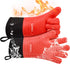 Loveuing Kitchen Oven Gloves - Silicone and Cotton Double-Layer Heat Resistant Oven Mitts/BBQ Gloves/Grill Gloves - Perfect for Baking and Grilling