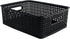 Advantus Plastic Weave Bins, Medium, Black, Pack of 2,40327