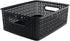 Advantus Plastic Weave Bins, Medium, Black, Pack of 2,40327