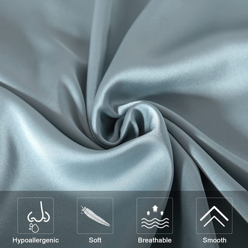 Mulberry Silk Pillowcase for Hair and Skin,Cooling Silk Pillow Case with Hidden Zipper,Allergen Proof Dual Sides Soft Breathable Smooth Both Sided Silk Pillow Cover.(20"x 36",1 Pcs,Aqua Blue)