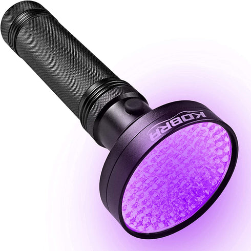 Kobra Black Light Flashlite - 100 LED UV Flashlight Black Light for Pet Urine Detection - Lamp & Black Light Flashlight for Inspection - UV Light Flashlight Intensity 18W 385-395nm LEDs Scorpions