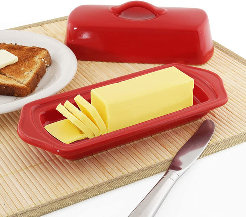 Chantal Large Butter Dish, True Red