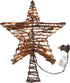 Christmas Star Tree Topper,12" Rattan 3D Star Tree Topper Plug in Metal Hollow Designed Built in 10 Bulbs String Lights for Indoor Office Xmas Christmas New Year Holiday Tree Decoration
