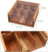 Acacia Wood Tea Bag Organizer Storage, 6 Compartments Tea Chest Box with Acrylic Transparent Hinged Lid By HTB