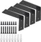 YUMORE L Brackets Heavy Duty, 5x3x1.8 Inch Stainless Steel Shelf Brackets Wall Mounted for Floating Shelves Industrial Farmhouse, Includes Hardware, Rustic Black, Pack of 4