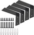 YUMORE L Brackets Heavy Duty, 5x3x1.8 Inch Stainless Steel Shelf Brackets Wall Mounted for Floating Shelves Industrial Farmhouse, Includes Hardware, Rustic Black, Pack of 4