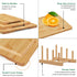 KIMIUP Bamboo Cutting Board Set for Kitchen, Wood Cutting Board Set of 3, Kitchen Chopping Board With Juice Grooves and Built-in Handles, Cutting Boards with Holder