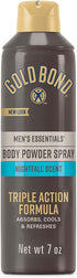Gold Bond Men's Essentials Talc-Free Body Powder Spray 7 oz Nightfall Scent Wetness Protection