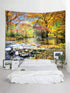 YISURE Nature Tapestry Wall Hanging Fall Forest Waterfall Wall Tapestry Tree Scenic Landscape Blanket for Bedroom Window Living Room Dorm Art Home Office Decoration, Large Size 80''(W)x71''(L)