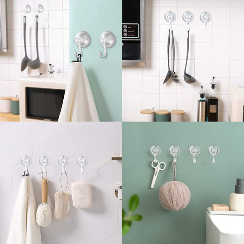 Wreath Hanger, VIS'V Large Clear Removable Heavy Duty Suction Cup Wreath Hooks with Wipes 22 LB Strong Window Glass Door Suction Cup Wreath Holder for Halloween Christmas Wreath Decorations - 2 Packs