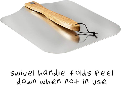 Honey Can Do Fldng Pizza Peel Wdn Hndle 14" KCH-08436 Silver