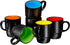 Ceramic Stacking Coffee Mug Tea Cup Dishwasher Safe Set of 6 - Large 18 Ounce, Matte Black