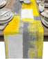 BINGIGO Yellow Gray Table Runner 70 inches Long for Kitchen Dining Table Abstract Coffee Table Runners for Wedding Birthday Party, Fall Thanksgiving Holiday Dinner Decor 13x70inch