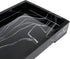 Jolitac Vanity Tray for Bathroom, Resin Bathtub Tray Countertop Tray Marble Pattern Black Trays, Cosmetics Holder Vanity Organizer for Shampoo, Soap (Black, Small)