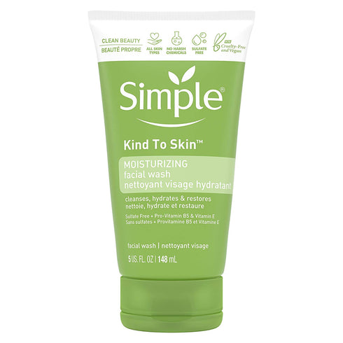 Simple Kind to Skin Face Wash Cleanser for All Skin Types Moisturizing Cleanses and Hydrates 5 oz