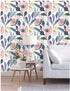 HaokHome 93019 Floral Peel and Stick Wallpaper Removable Pink/Blue/Yellow Vinyl Self Adhesive Shelf Liner 17.7in x 9.8ft
