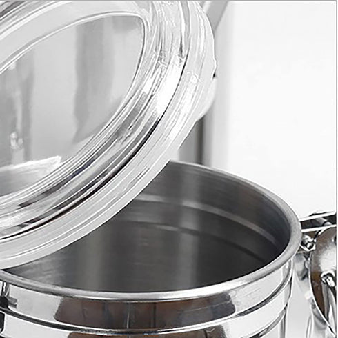 Stainless Steel Canisters for the Kitchen - Beautiful Airtight for Kitchen Counter, Medium 64 fl oz, Food Storage Container, Tea Coffee Sugar Flour Canisters by SilverOnyx - Medium 64oz - 1 Piece
