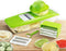 GProME Mandoline Slicer Vegetable Spiralizer, Food Slicer 6-in-1 French Fry Cutter, Food Waffle,Julienne Grater- Potato Slicer Sharp Stainless Steel Blades(Green)