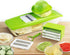 GProME Mandoline Slicer Vegetable Spiralizer, Food Slicer 6-in-1 French Fry Cutter, Food Waffle,Julienne Grater- Potato Slicer Sharp Stainless Steel Blades(Green)