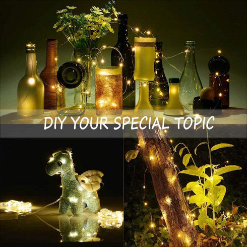 20 Pack 3.3FT 10 LED Fairy Lights Battery Operated LED String Lights Copper Wire Decorative Lights for Halloween Christmas Bedroom Patio Wedding Party (Warm White)