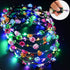 54 Pack Glow Sticks Party Pack Supplies Glow In The Dark-50 Glow Sticks Necklaces Bracelets Bulk 4 LED Light Up Flower Crowns Headpiece for Women Girls Wedding Birthday Carnival Party