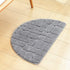 w5bhj88 Half Moon Entrance Door Mat, Semi Circle Non-Slip Bath Mat, Super Absorbent Microfiber Shaggy Pile Rug Soft Touch Carpet Shower Rug for Home Bathroom Bedroom(40x68CM,Grey)