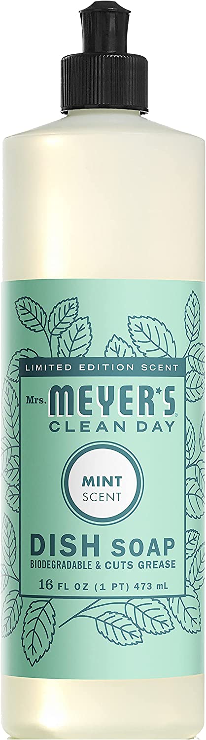Mrs. Meyer™s Clean Day Spring Liquid Dish Soap Variety Pack, 1 Lilac Scent, 1 Peony Scent, 1 Mint Scent, Cuts Grease & Biodegradable, 16 FL OZ Bottles (3 CT)