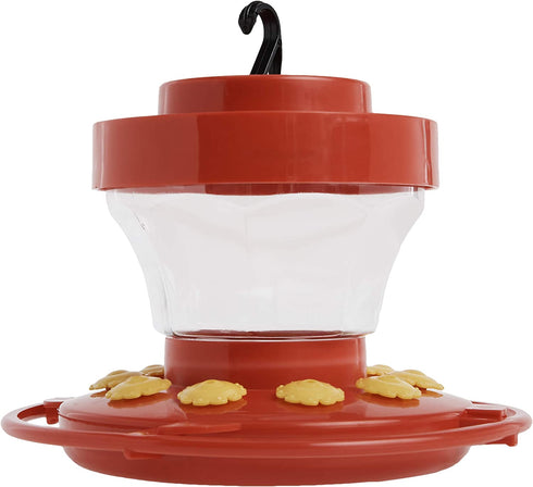 First Nature 993091-546 16 oz. Hummingbird Flower Feeder , Red
