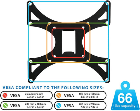Mount-It! Full-Motion TV Wall Mount |Tilting, Swiveling, Articulating Display Mounting Bracket for 23" to 42" Flat Screen Panels With Up To 200x200 VESA Pattern,66 lb Capacity