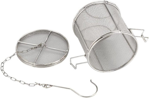Tea Ball Infuser, Stainless Steel Spice Seasoning Strainer Tea Ball Strainer Soup Seasonings Separation Basket Spice Filter Kitchen Tools, Silver (10×10cm)