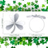 6 Pcs Shamrock Clover Napkin Ring St. Patrick's Day Napkin Rings Buckle Holder Rhinestone Metal Alloy Napkin Ring Exquisite Napkins Rings St. Patrick's Day Wedding Decor (Silver,Classic Style)
