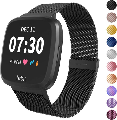 Limque Magnetic Bands Compatible with Fitbit Versa/Versa 2/Versa Lite/SE, Women Men Metal Adjustable Replacement Wristband for Fitbit Versa Smart Watch Multi-Color