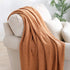 BOURINA Throw Blanket Textured Solid Soft Sofa Throw Couch Cover Knitted Decorative Blanket, 50"x60" Almond