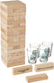 Game Night Tipsy Tower Drinking Game | Adult Party Game Set with 54 Stacking Wooden Blocks & 4 Durable Lead-Free Shot Glasses | Great Gift Idea for 21st Birthday, Bachelor & Bachelorette Party & More