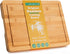 Thick Bamboo Cutting Board, Chopping Board for Kitchen, Heavy Duty Cheese Board with handle and Juice Groove, Meat Butcher Block Cutting Borad, 100% Organic Bamboo, Pre Oiled, 15" x 11"